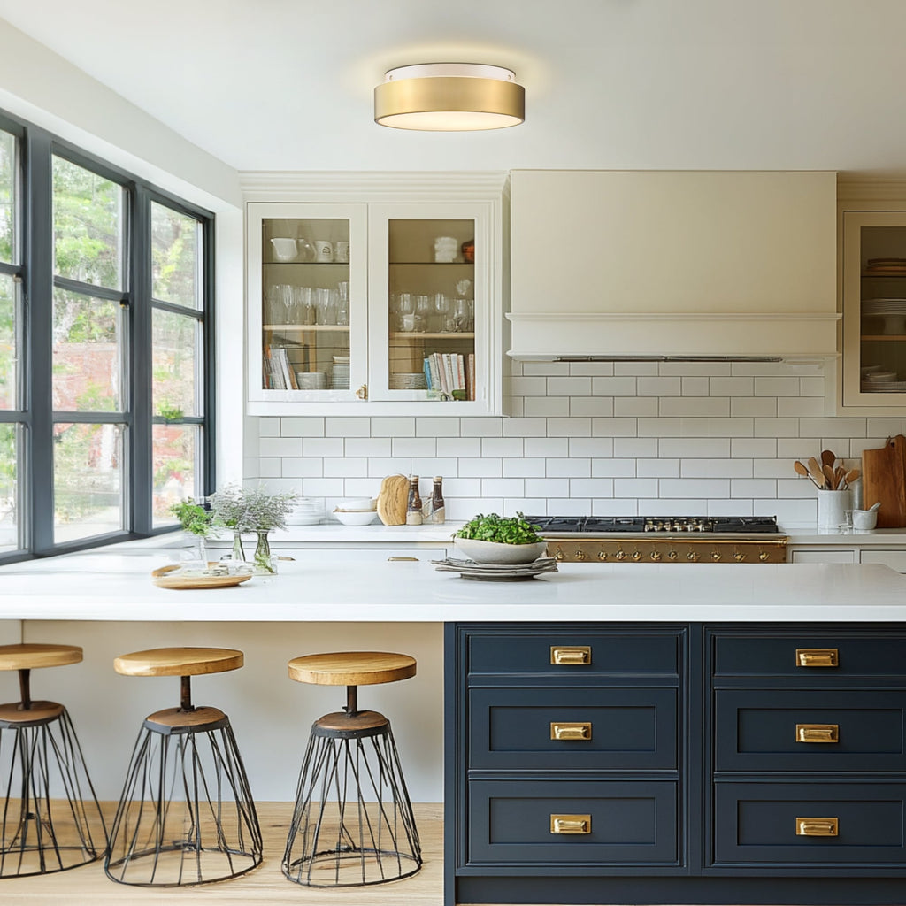 Plafonnier encastré à 2 lumières avec abat-jour en verre dépoli – 12 po L x 12 po l x 3,5 po H