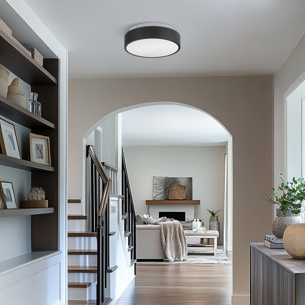 Plafonnier encastré à 2 lumières avec abat-jour en verre dépoli – 12 po L x 12 po l x 3,5 po H