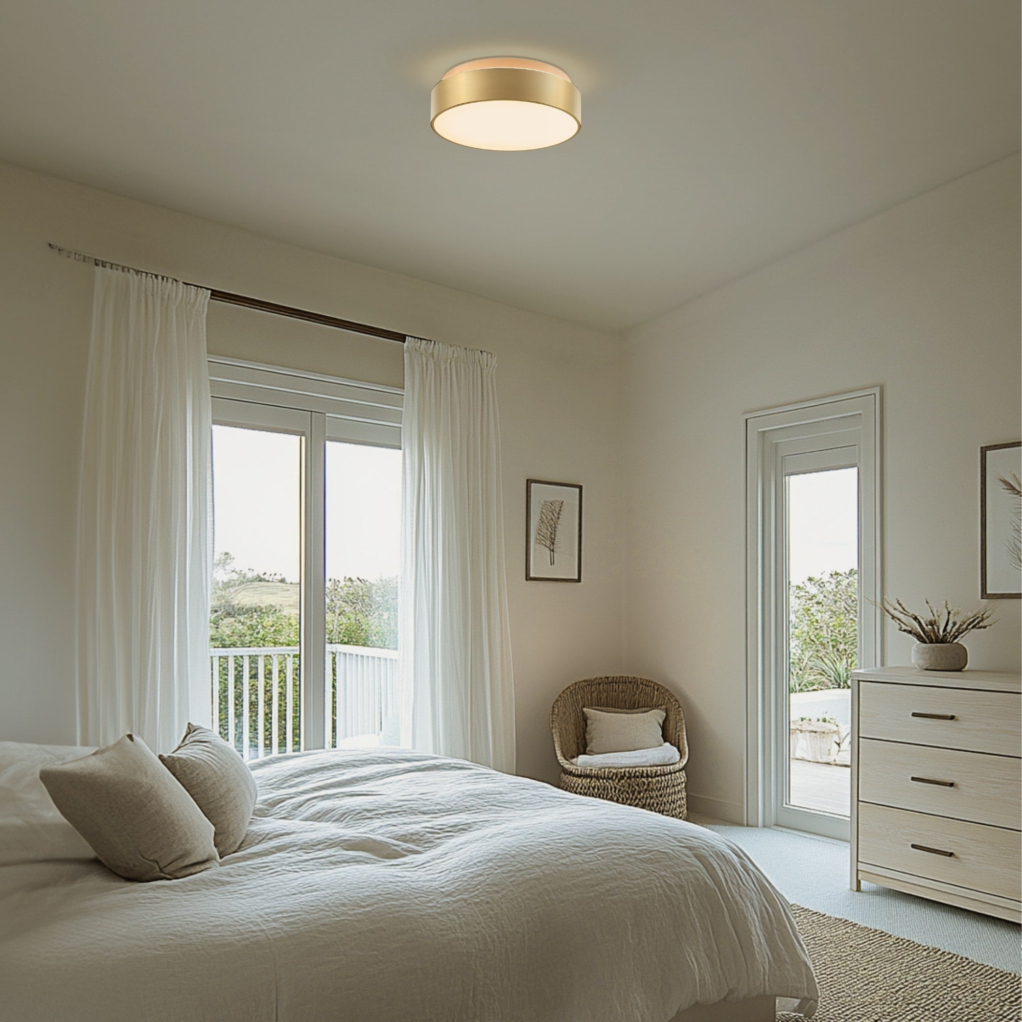 Plafonnier encastré à 2 lumières avec abat-jour en verre dépoli – 12 po L x 12 po l x 3,5 po H