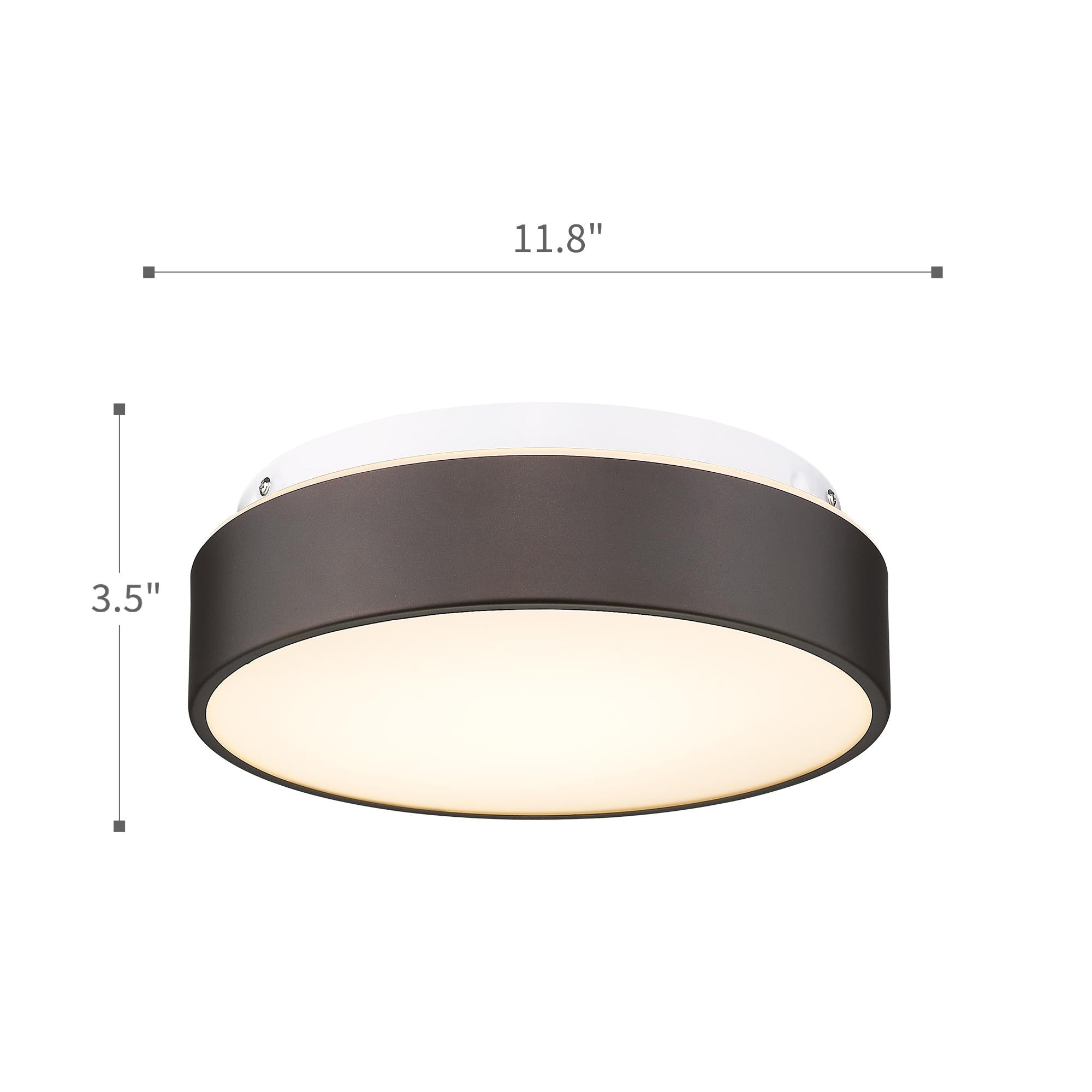 Plafonnier encastré à 2 lumières avec abat-jour en verre dépoli – 12 po L x 12 po l x 3,5 po H