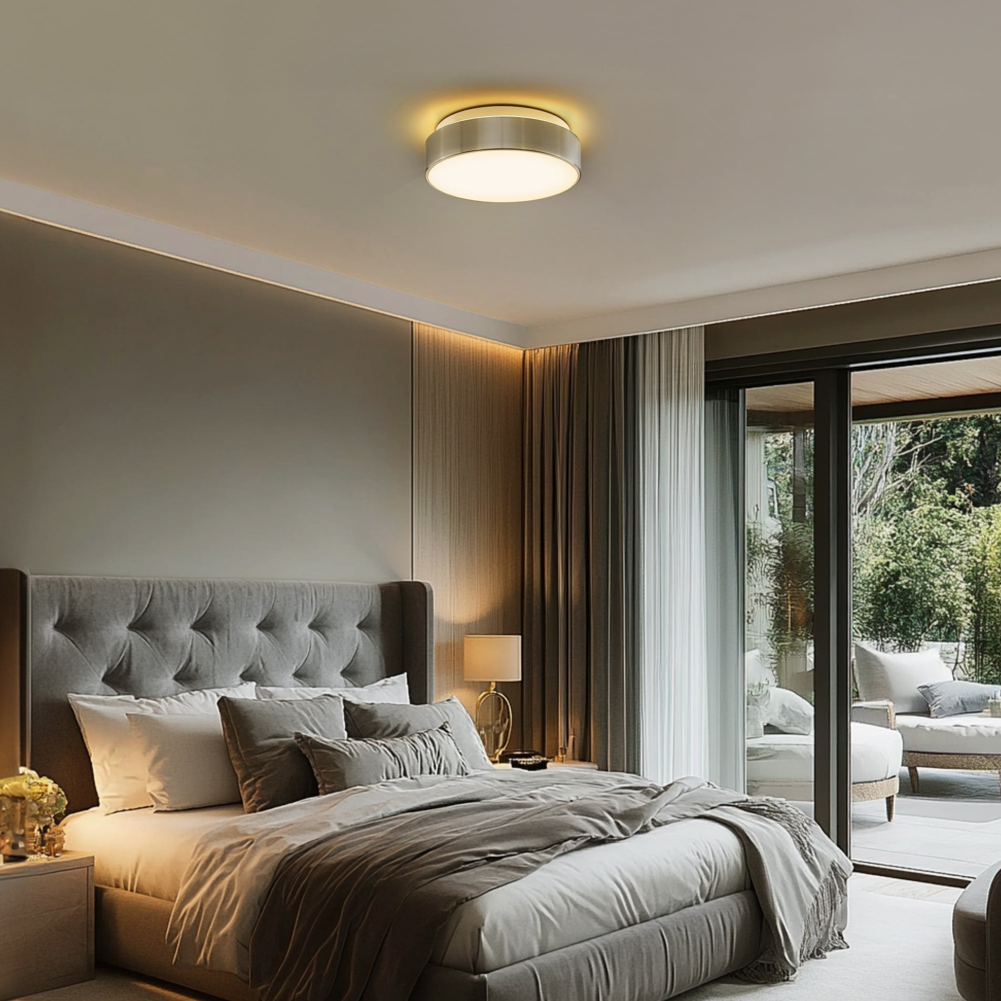 Plafonnier encastré à 2 lumières avec abat-jour en verre dépoli – 12 po L x 12 po l x 3,5 po H