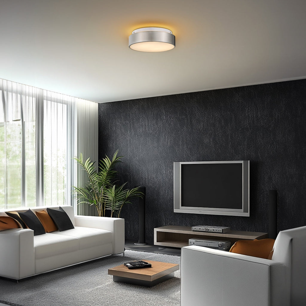 Plafonnier encastré à 2 lumières avec abat-jour en verre dépoli – 12 po L x 12 po l x 3,5 po H