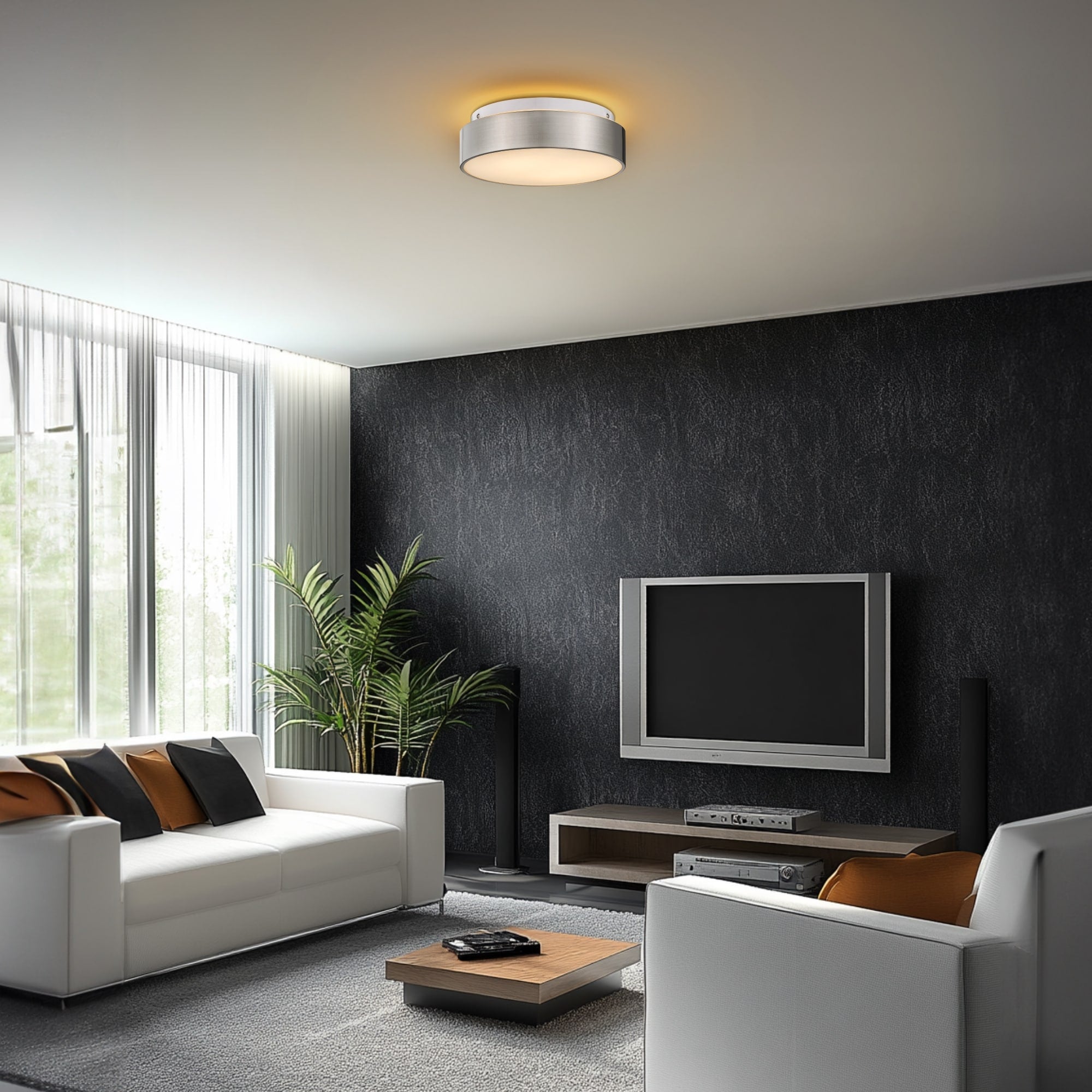 Plafonnier encastré à 2 lumières avec abat-jour en verre dépoli – 12 po L x 12 po l x 3,5 po H