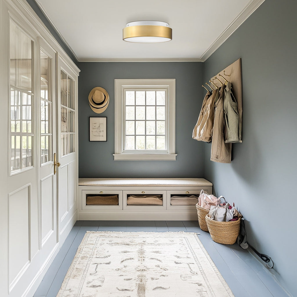 Plafonnier encastré à 2 lumières avec abat-jour en verre dépoli – 12 po L x 12 po l x 3,5 po H