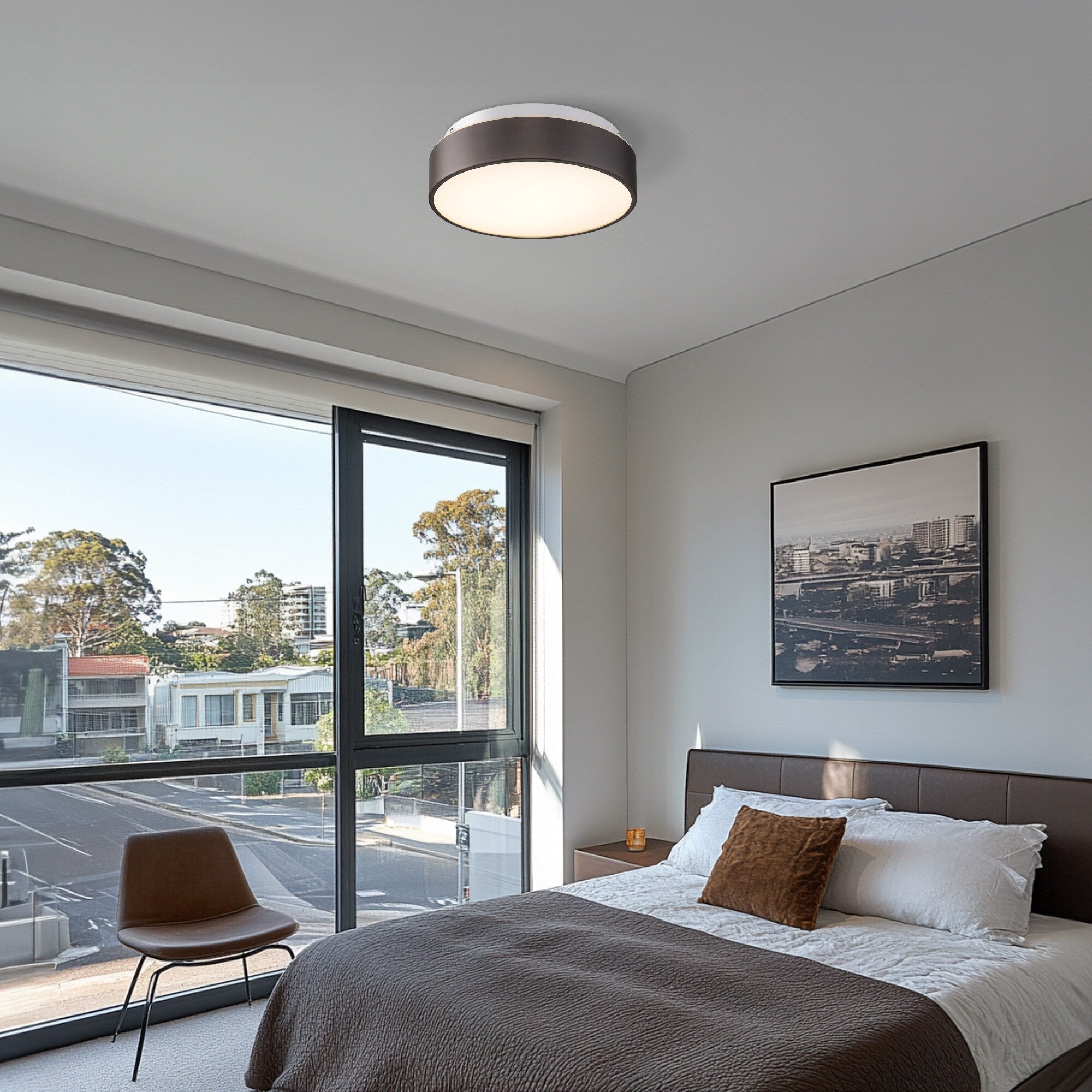 Plafonnier encastré à 2 lumières avec abat-jour en verre dépoli – 12 po L x 12 po l x 3,5 po H