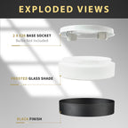 Plafonnier encastré à 2 lumières avec abat-jour en verre dépoli – 12 po L x 12 po l x 3,5 po H