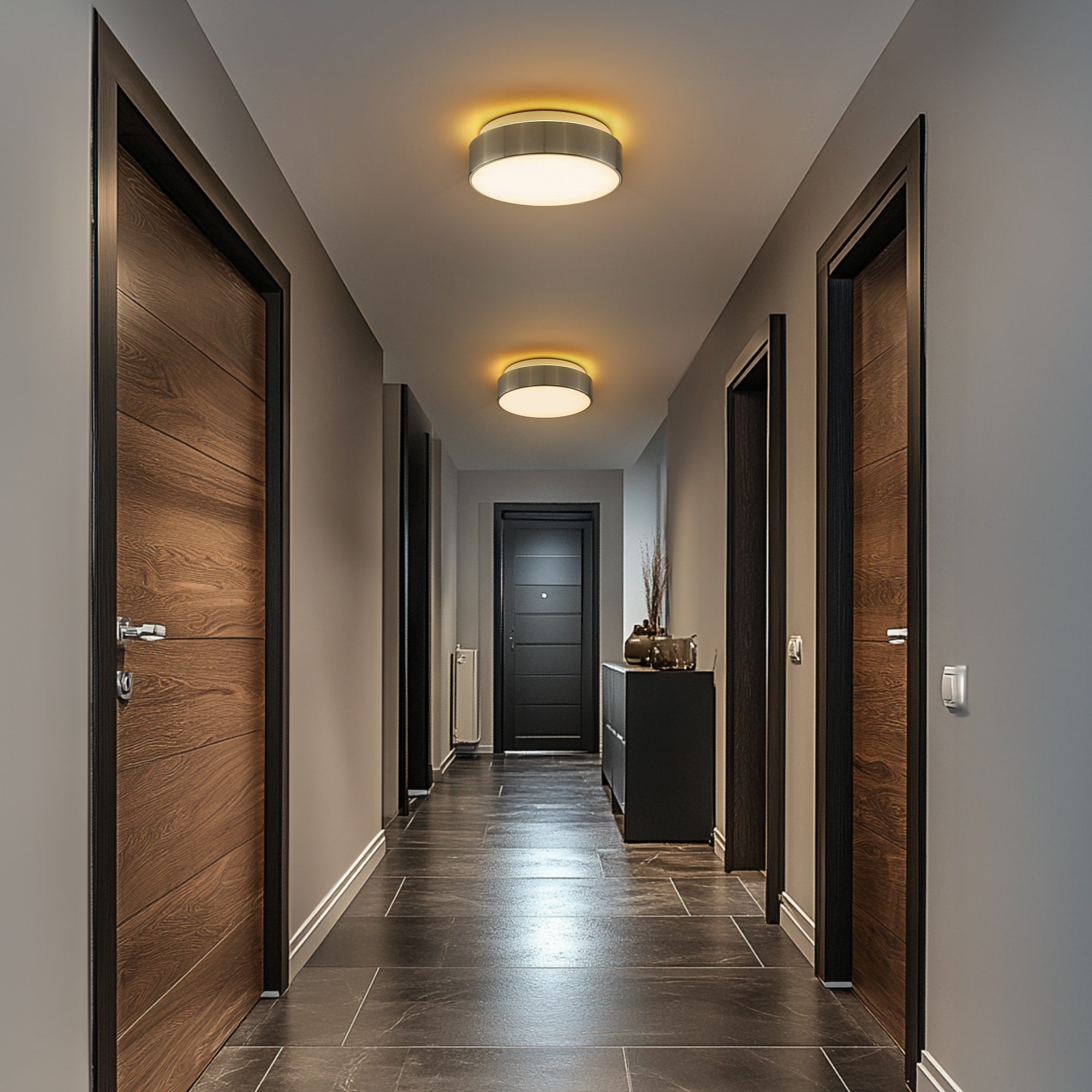 Plafonnier encastré à 2 lumières avec abat-jour en verre dépoli – 12 po L x 12 po l x 3,5 po H