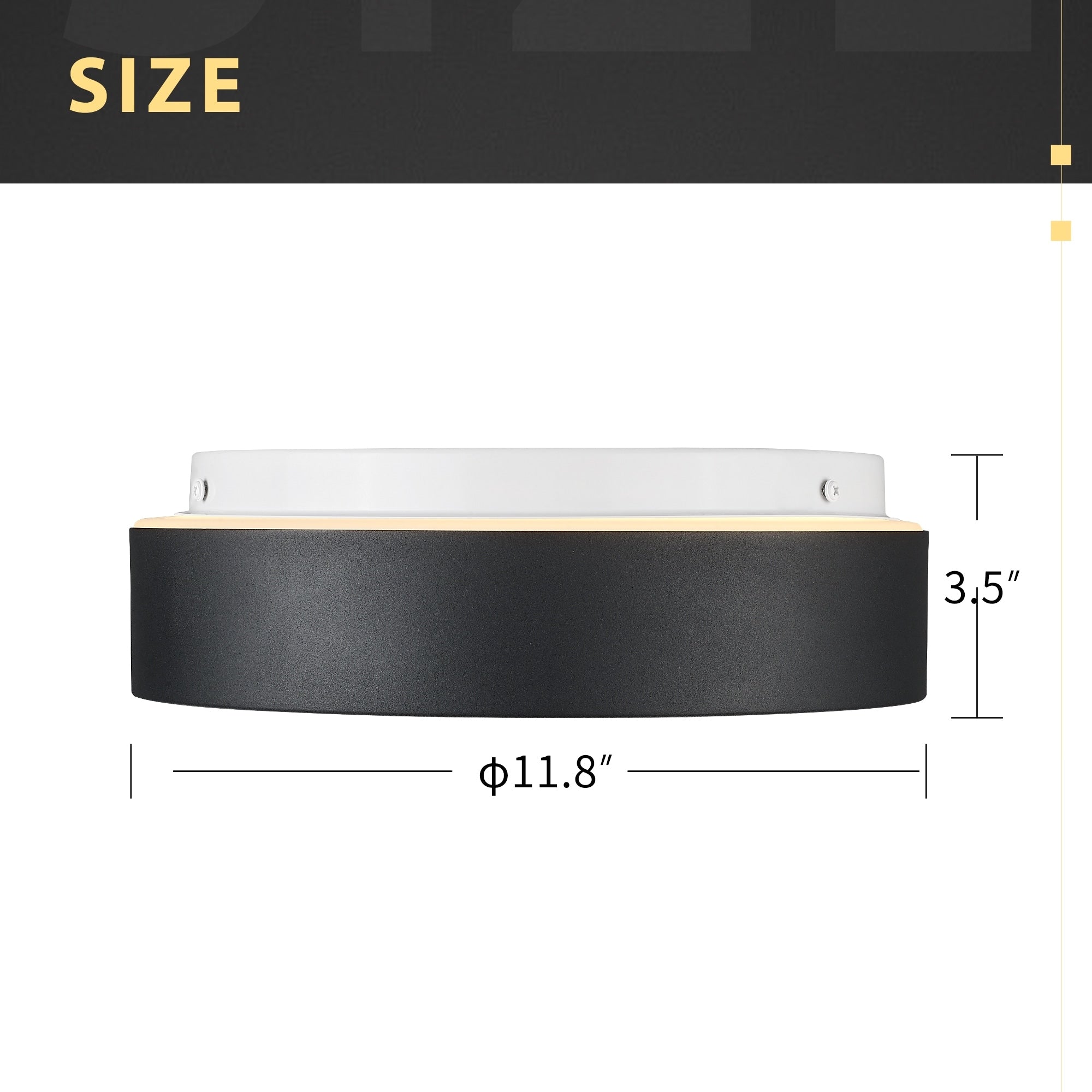 Plafonnier encastré à 2 lumières avec abat-jour en verre dépoli – 12 po L x 12 po l x 3,5 po H