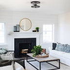 Plafonnier encastré à 2 lumières en verre transparent avec cadre en métal