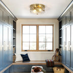 Plafonnier encastré en verre à 2 lumières avec cadre en métal