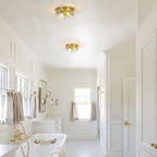 Plafonnier encastré en verre à 2 lumières avec cadre en métal