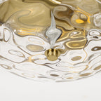 Plafonnier encastré en verre à 2 lumières avec cadre en métal