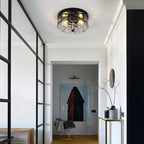 Plafonnier encastré en verre à 2 lumières avec cadre en métal