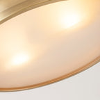 Plafonnier encastré à 2 lampes, style Mid-Century moderne, en bronze vieilli, avec dôme cylindrique en verre dépoli - Bronze vieilli