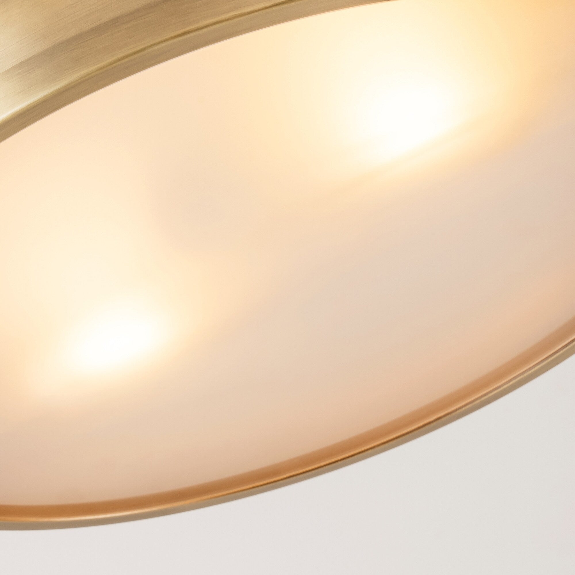 Plafonnier encastré à 2 lampes, style Mid-Century moderne, en bronze vieilli, avec dôme cylindrique en verre dépoli - Bronze vieilli