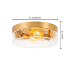 Plafonnier moderne à 2 lampes en forme de dôme, en verre transparent à bulles et à grains