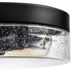 Plafonnier moderne à 2 lampes en forme de dôme, en verre transparent à bulles et à grains