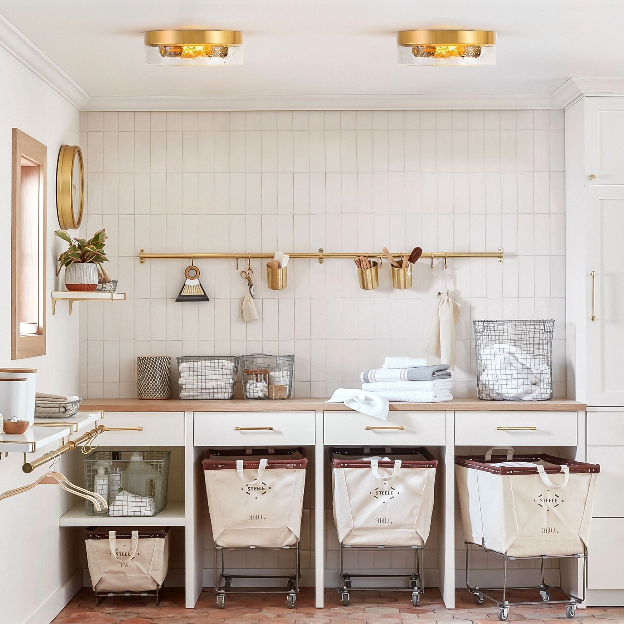 Plafonnier moderne à 2 lampes en forme de dôme, en verre transparent à bulles et à grains