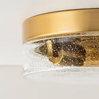 Plafonnier moderne à 2 lampes en forme de dôme, en verre transparent à bulles et à grains