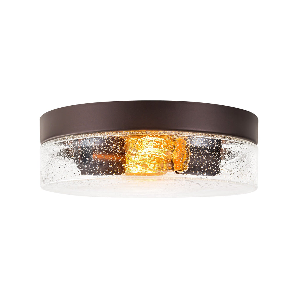 Plafonnier moderne à 2 lampes en forme de dôme, en verre transparent à bulles et à grains