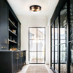 Plafonnier moderne à 2 lampes en forme de dôme, en verre transparent à bulles et à grains