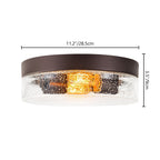 Plafonnier moderne à 2 lampes en forme de dôme, en verre transparent à bulles et à grains