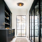 Plafonnier moderne à 2 lampes en forme de dôme, en verre transparent à bulles et à grains