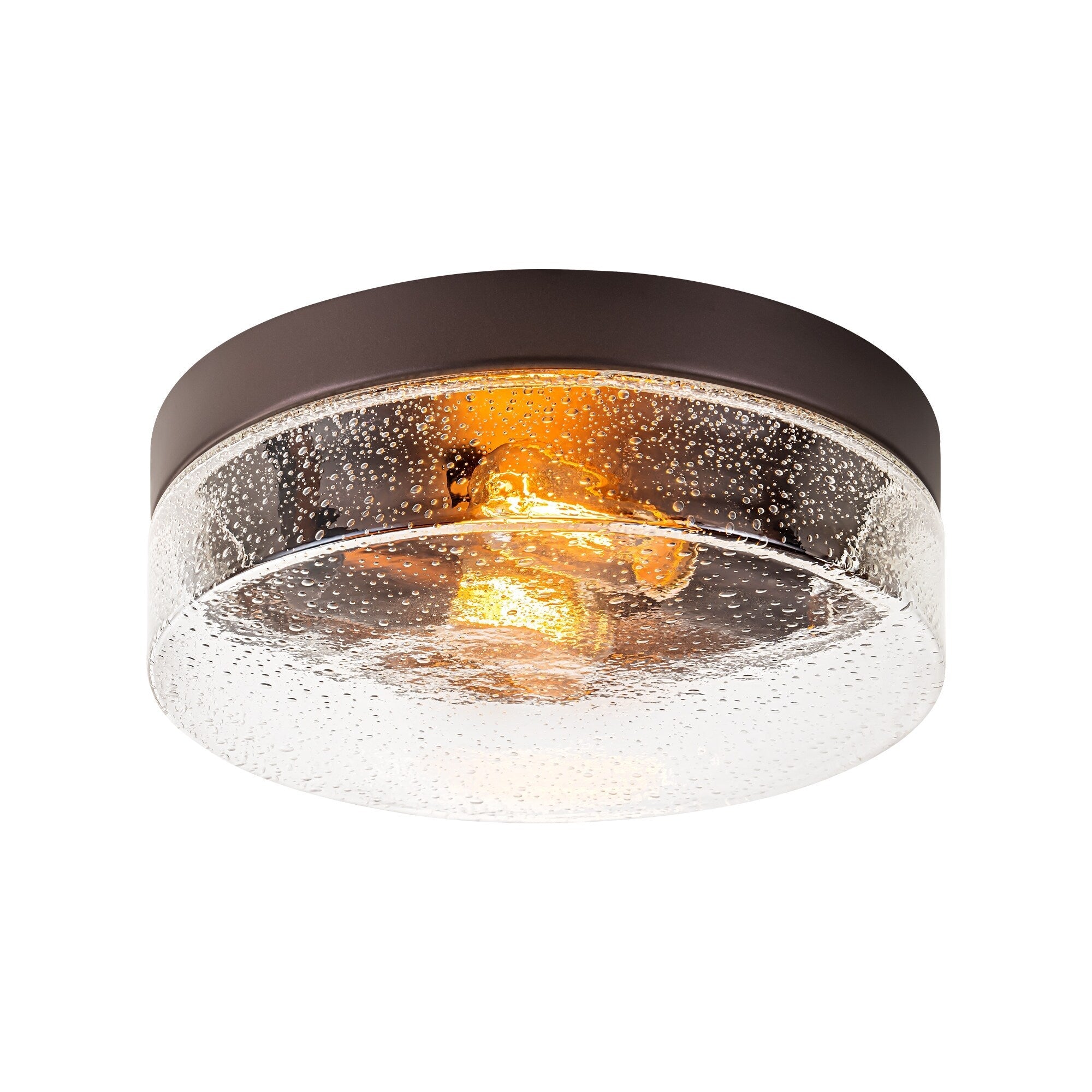 Plafonnier moderne à 2 lampes en forme de dôme, en verre transparent à bulles et à grains