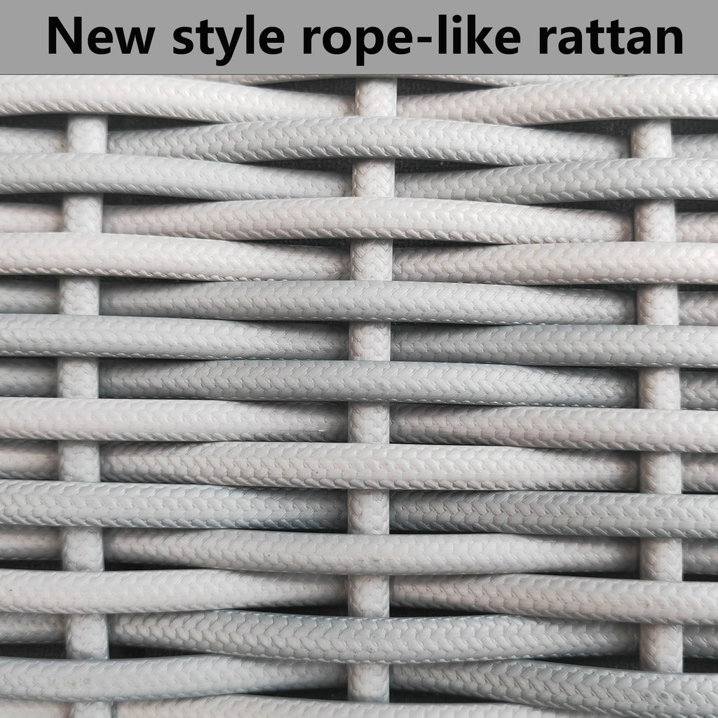 Ensemble de meubles de patio 3 pièces, petit ensemble de bistrot d'extérieur en osier et rotin, chaises de patio, ensemble de conversation avec table en verre