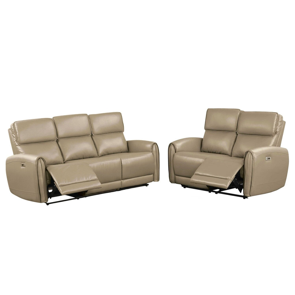 Ensemble de canapés électriques rembourrés 2 pièces avec ports de chargement USB