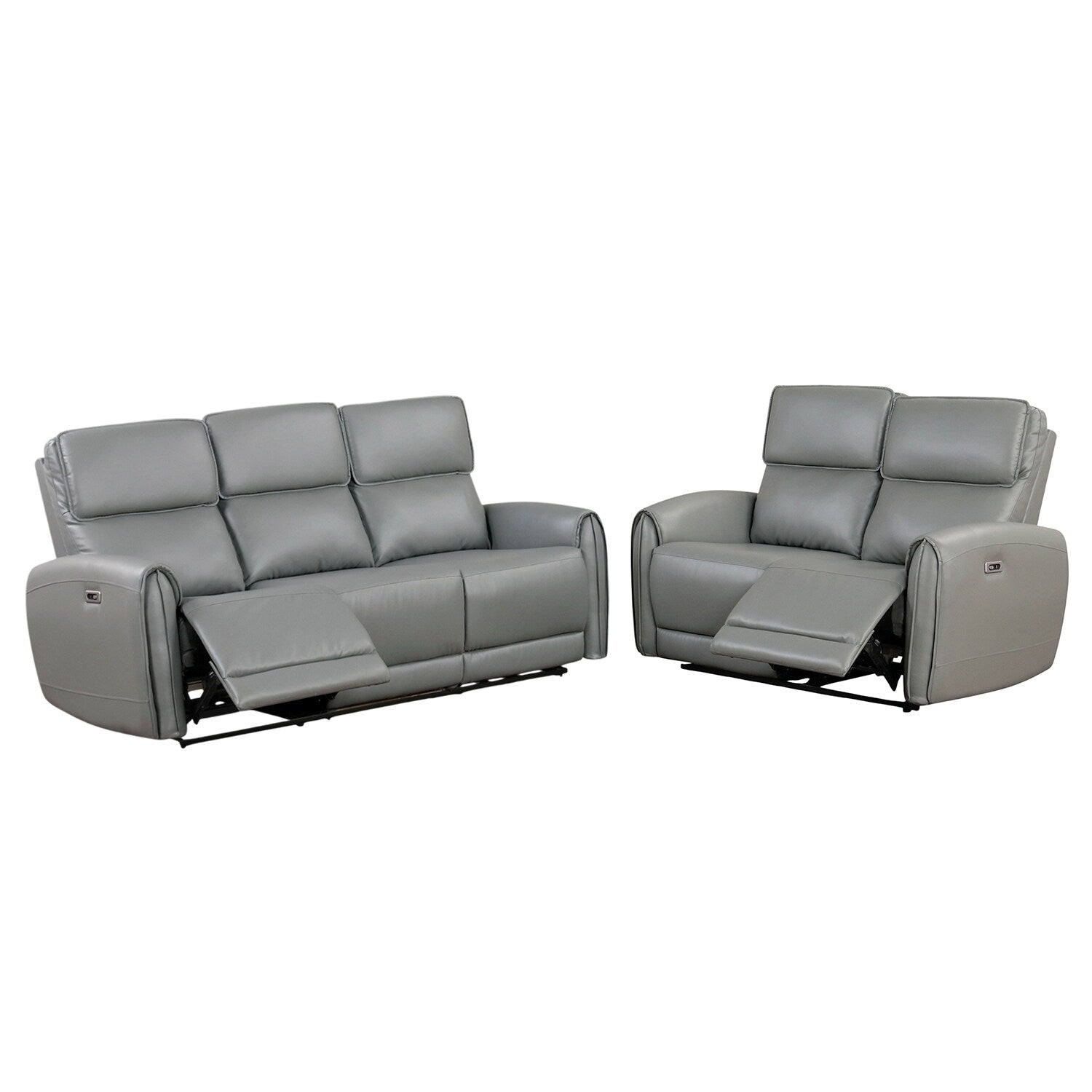 Ensemble de canapés électriques rembourrés 2 pièces avec ports de chargement USB