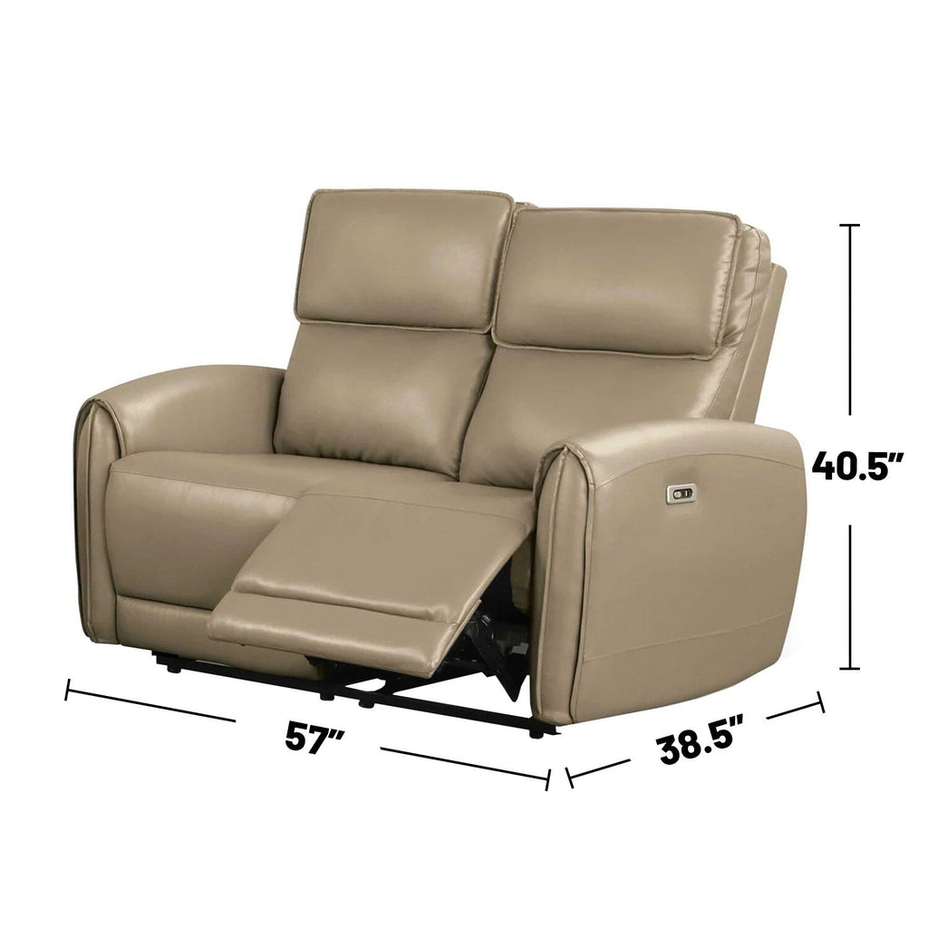 Ensemble de canapés électriques rembourrés 2 pièces avec ports de chargement USB