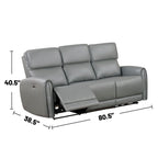 Ensemble de canapés électriques rembourrés 2 pièces avec ports de chargement USB