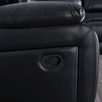 Ensemble de canapés de salon inclinables manuels classiques en similicuir, 2 pièces, avec console et porte-gobelets