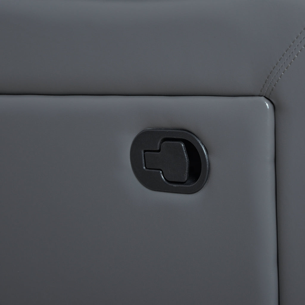 Ensemble de canapés de salon inclinables manuels classiques en similicuir, 2 pièces, avec console et porte-gobelets