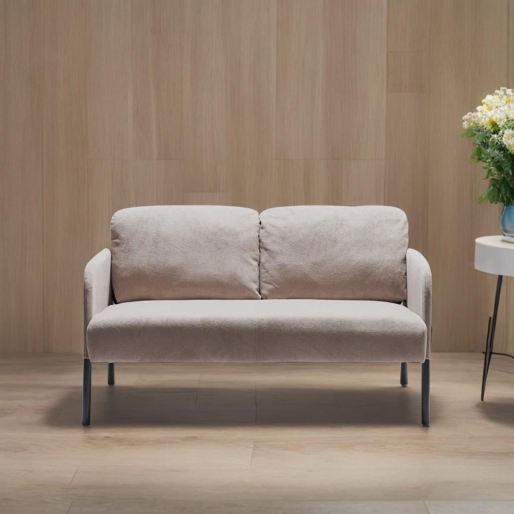 Canapé 2 places en tissu polyester, canapé causeuse moderne, petit canapé confortable pour petit espace, salon, chambre, bureau