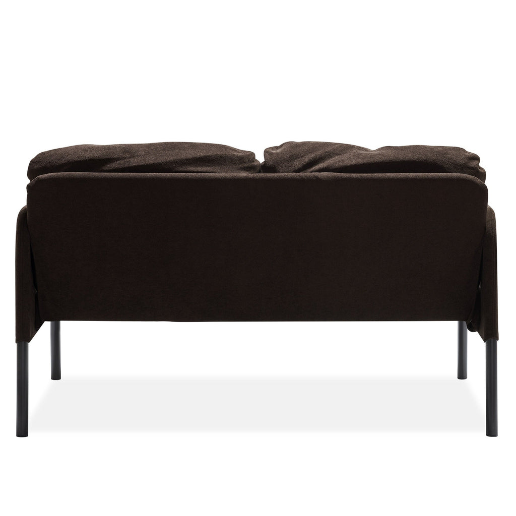 Canapé 2 places en tissu polyester, canapé causeuse moderne, petit canapé confortable pour petit espace, salon, chambre, bureau