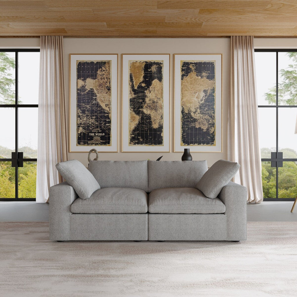 Canapé 2 places avec coussins pour le salon