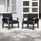 Canapés d'extérieur 2 places en aluminium avec coussins noirs