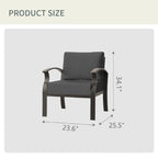 Canapés d'extérieur 2 places en aluminium avec coussins noirs