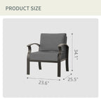 Canapés d'extérieur 2 places en aluminium avec coussins gris