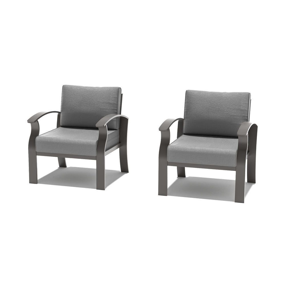 Canapés d'extérieur 2 places en aluminium avec coussins gris