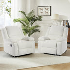 Ensemble de 2 fauteuils inclinables manuels en velours côtelé avec repose-pieds