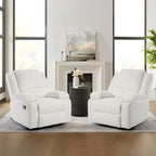 Ensemble de 2 fauteuils inclinables manuels en velours côtelé avec repose-pieds