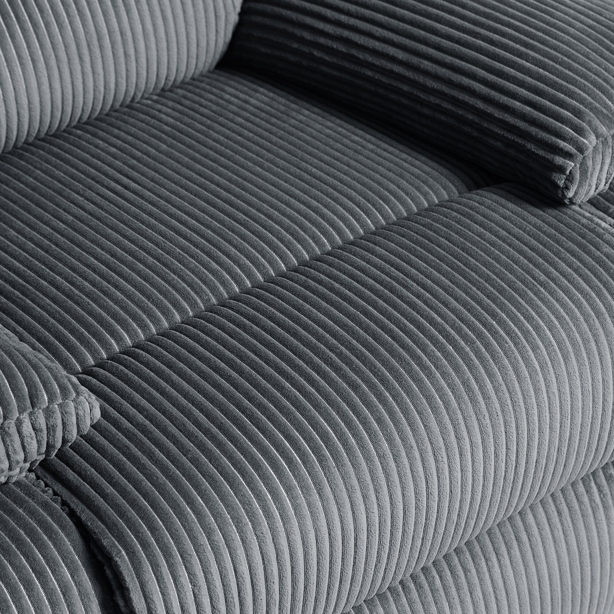 Ensemble de 2 fauteuils inclinables manuels en velours côtelé avec repose-pieds