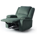 Ensemble de 2 fauteuils inclinables manuels en velours côtelé avec repose-pieds