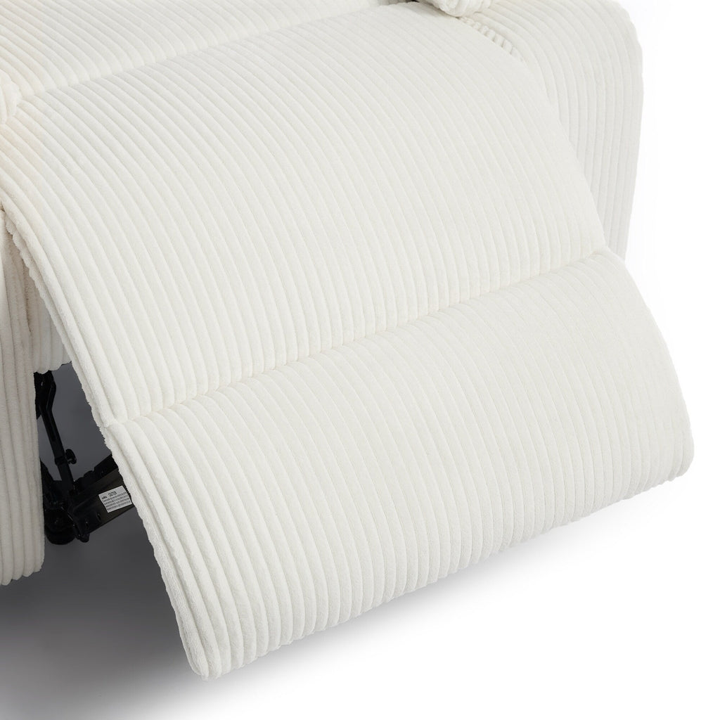 Ensemble de 2 fauteuils inclinables manuels en velours côtelé avec repose-pieds