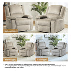 Ensemble de 2 fauteuils inclinables manuels en velours côtelé avec repose-pieds