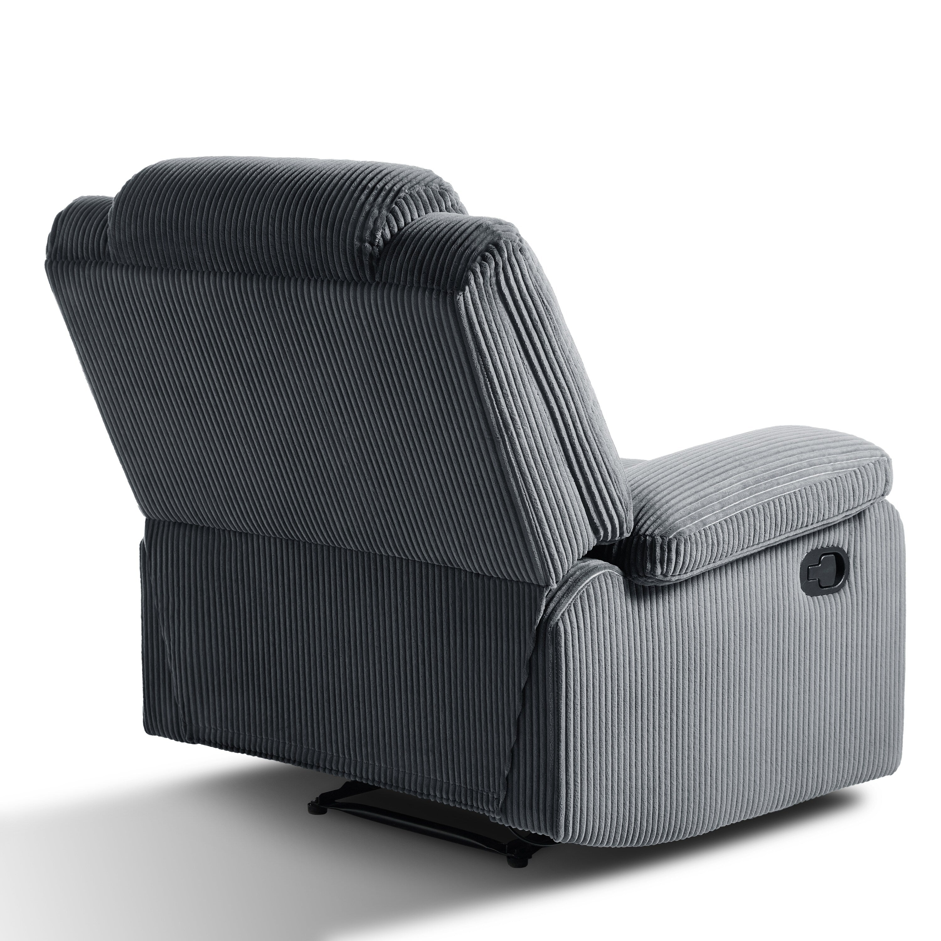 Ensemble de 2 fauteuils inclinables manuels en velours côtelé avec repose-pieds