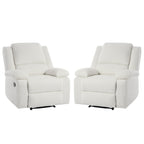 Ensemble de 2 fauteuils inclinables manuels en velours côtelé avec repose-pieds